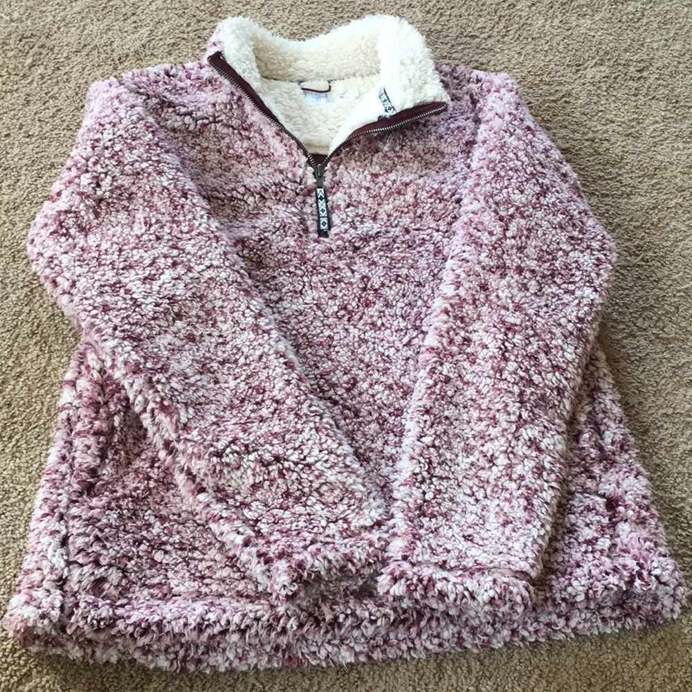 Burgundy/Maroon Sherpa Pullover